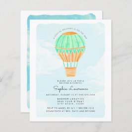 Chá de fraldas de Balão de Ar Quente de Aquarela