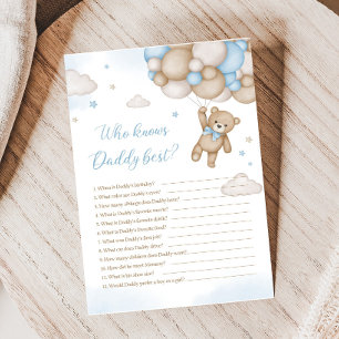 Chá de fraldas De Balões De Urso Azul Que Conhece 