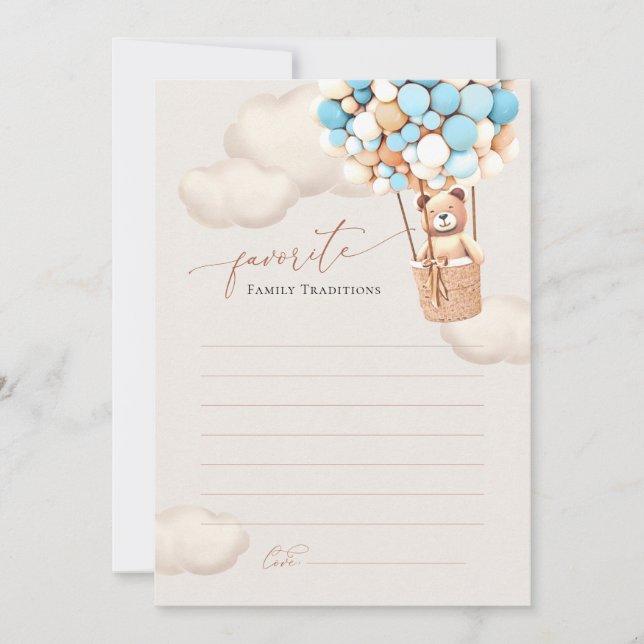 Chá de fraldas de Balões de Urso de Tradições Fami (Frente)