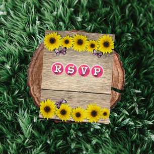 Chá de fraldas de Borboleta Rosa Girassol RSVP