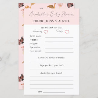 Chá de fraldas de Borboleta Rosa Moderno