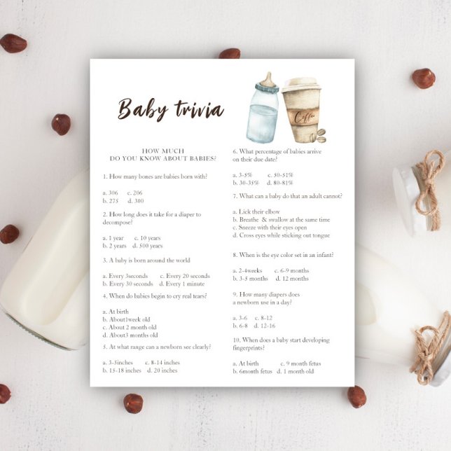 Chá de fraldas De Café - Jogo Da Trivia Do Bebê (Criador carregado)