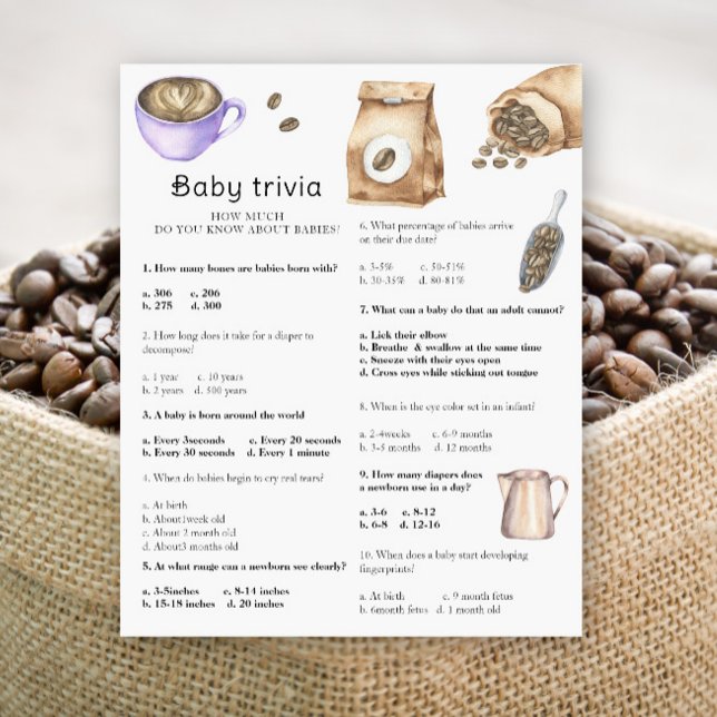 Chá de fraldas De Café - Jogo Da Trivia Do Bebê (Criador carregado)