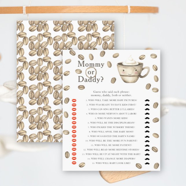 Chá de fraldas de café - mamãe ou jogo de pai (Criador carregado)