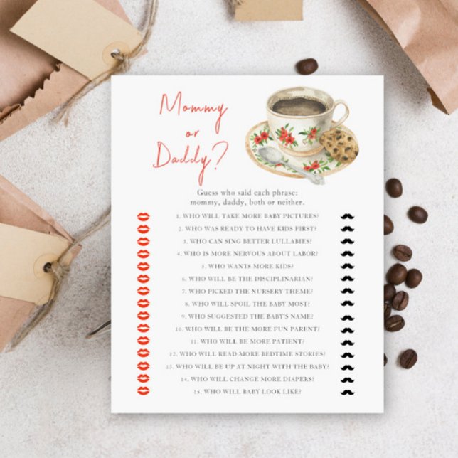 Chá de fraldas de café - mamãe ou jogo de pai (Criador carregado)