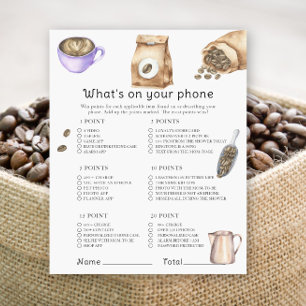 Chá de fraldas de café - O que há no seu jogo tele