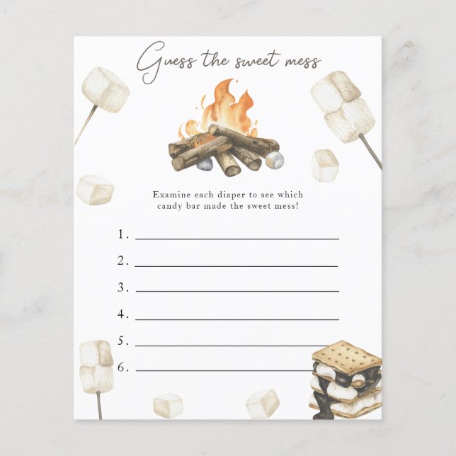 Chá de fraldas de Campfire adivinha o doce jogo de (Frente)