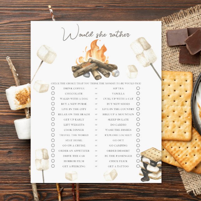 Chá de fraldas De Campfire Ela preferencialmente (Criador carregado)