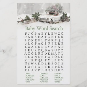 chá de fraldas de carro de Natal - do Word Search