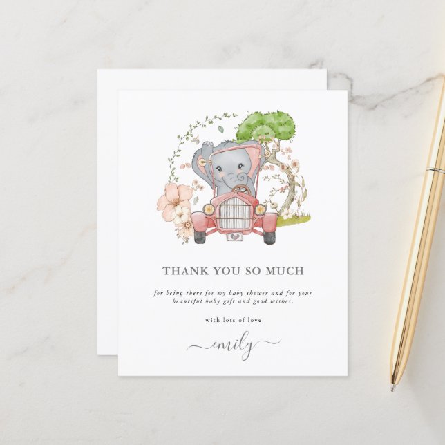 Chá de fraldas De Carro Elefante De Orçamento Obri (Frente/Verso In Situ)