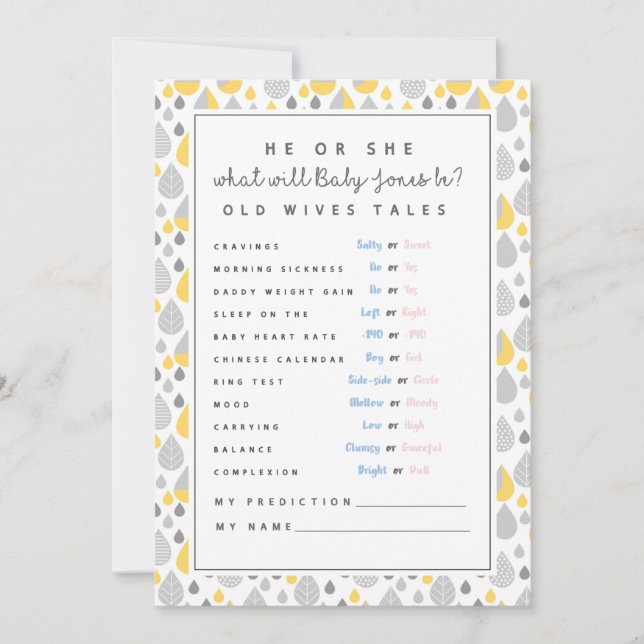 chá de fraldas de cartão de previsão do bebê mãe p (Frente)