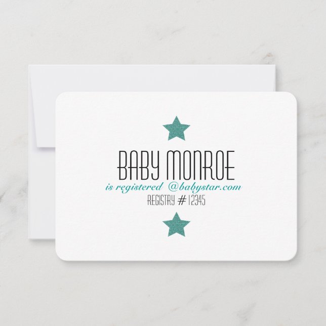 CHÁ DE FRALDAS DE CARTÃO DE REGISTRO DE GINKLE (Frente)