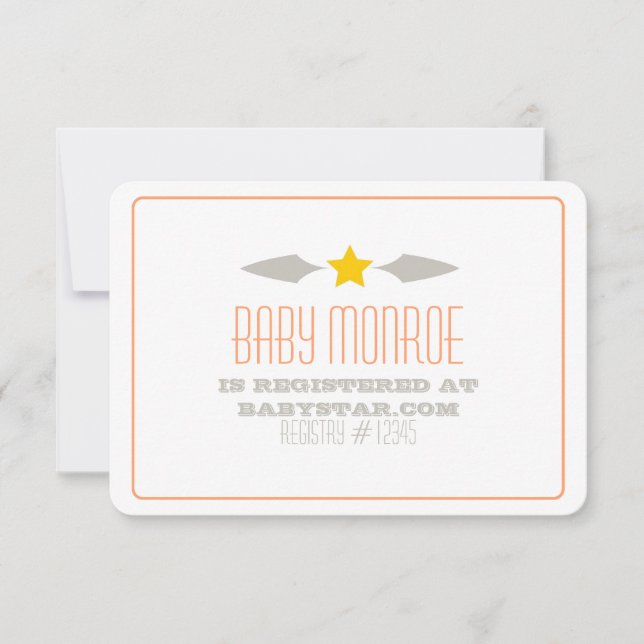 CHÁ DE FRALDAS DE CARTÃO DO REGISTRO BABY STAR (Frente)