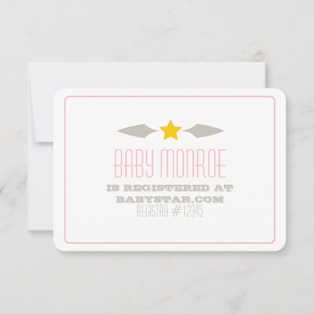 CHÁ DE FRALDAS DE CARTÃO DO REGISTRO BABY STAR (Frente)