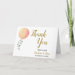 Chá de fraldas de Cartões de agradecimentos dobrad