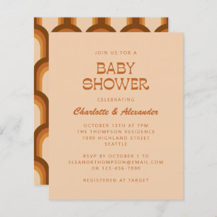 Chá de fraldas de Casais Retro Marrom do Groovy 70