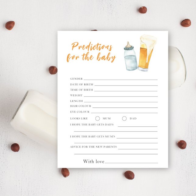 Chá de fraldas de cerveja - previsões e conselhos (Criador carregado)