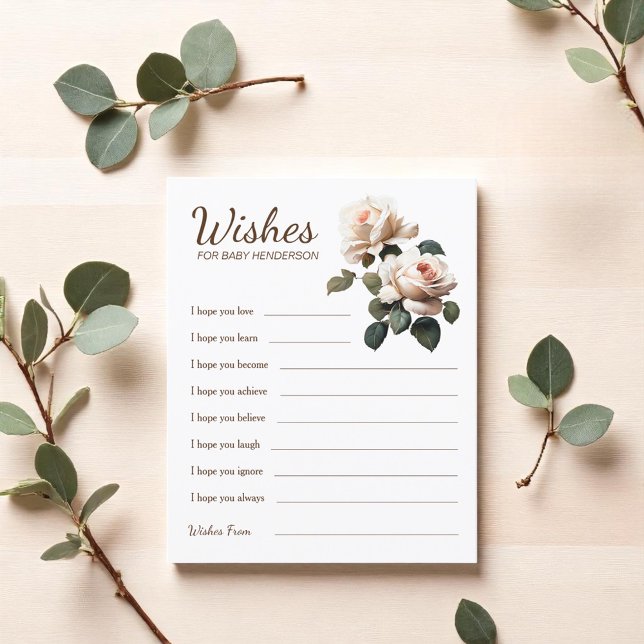 Chá de fraldas De Chá-Rosa (Tea Rose Baby Shower Wishes For Baby)