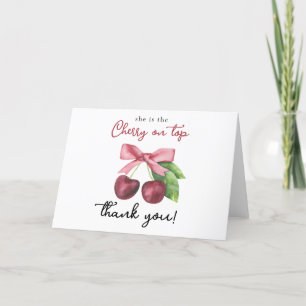 Chá de fraldas de Cherry - Cartões de agradeciment