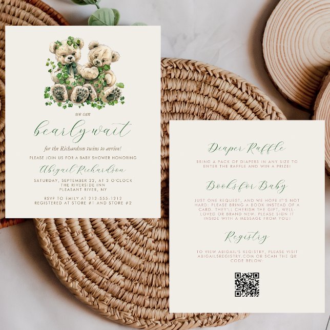 Chá de fraldas de Código QR dos Gêmeos Verdes dos  (Criador carregado)