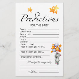 Chá de fraldas de coelhinho do cartão de previsão