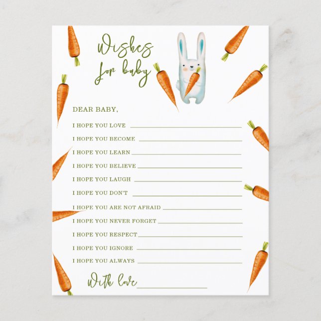 Chá de fraldas de coelhinhos de água - desejos de  (Frente)