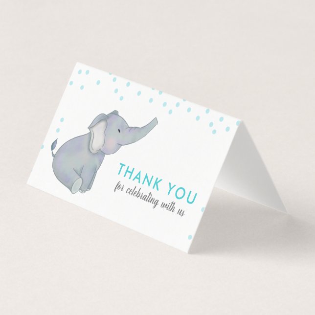 Chá de fraldas de Confetti Azul de Elefante Cento  (Frente)