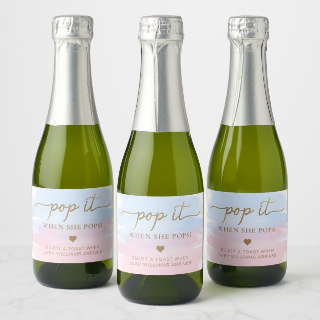 Chá de fraldas de cor azul-rosa Vinho espumante L (Garrafas)