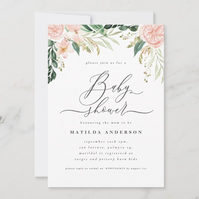 Chá de fraldas de cor de pêssego rosa (Frente)