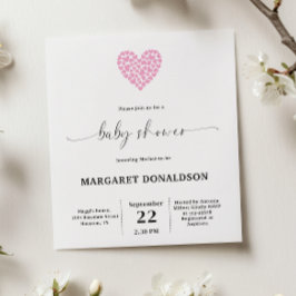 Chá de fraldas de Coração Rosa Suave do Orçamento