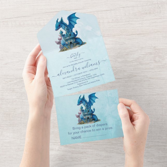 Chá de fraldas de Dragão Azul de Cor da Água Cura (Aba destacável)