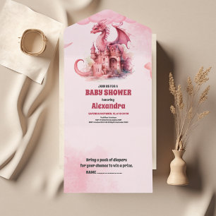 Chá de fraldas de Dragão Rosa Cor de Água Quimada