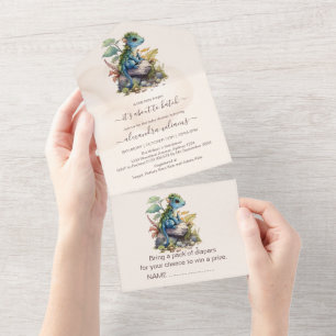 Chá de fraldas de Dragão Teal Azul Whimsical