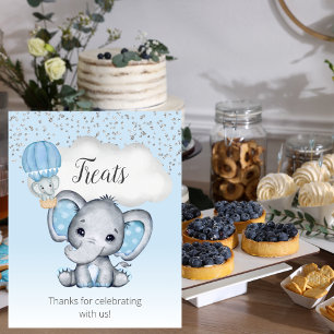 Chá de fraldas de elefante azul de balões Poster