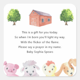 chá de fraldas de fazenda - Etiqueta da vela de or