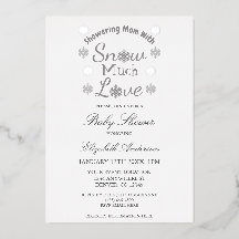 Chá de fraldas de floco de neve com grande amor de
