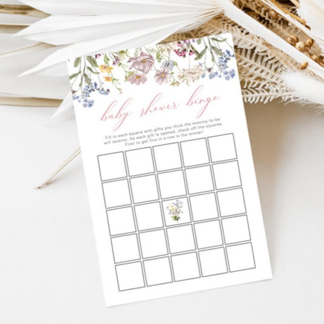 Chá de fraldas de flor selvagem Bingo Floral Moça  (Criador carregado)