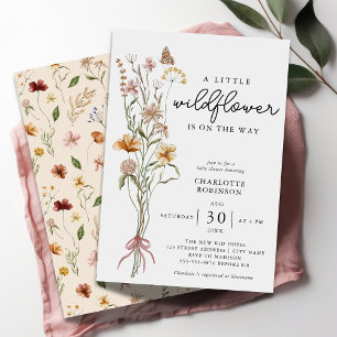 Chá de fraldas de flor selvagem - Convite pequeno