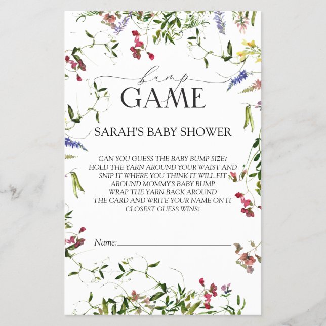 Chá de fraldas de Flor Selvagem de Verão - Folheto (Frente)