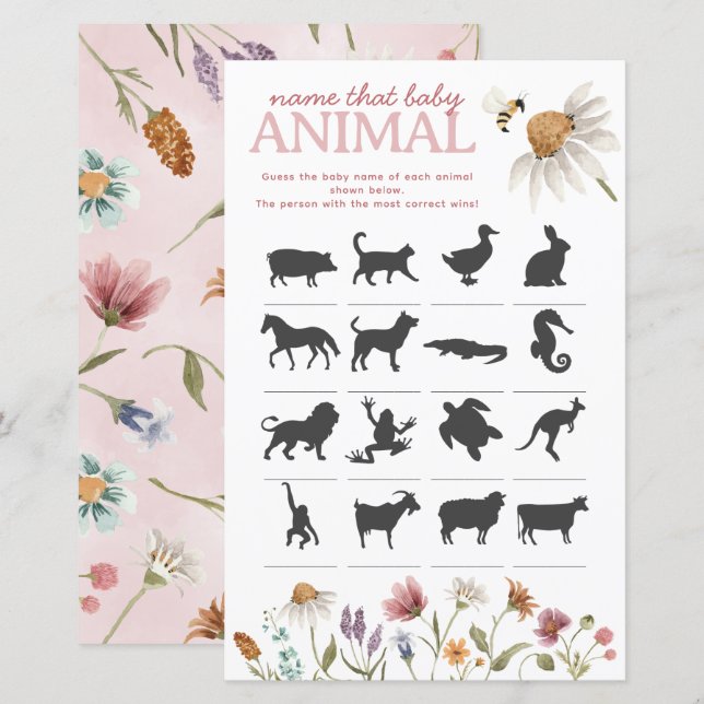 Chá de fraldas de Flor Selvagem Nome do Jogo Anima (Frente/Verso)