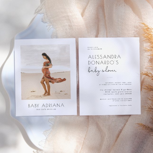 Chá de fraldas de Foto de Gravidez Moderna Boho (Criador carregado)