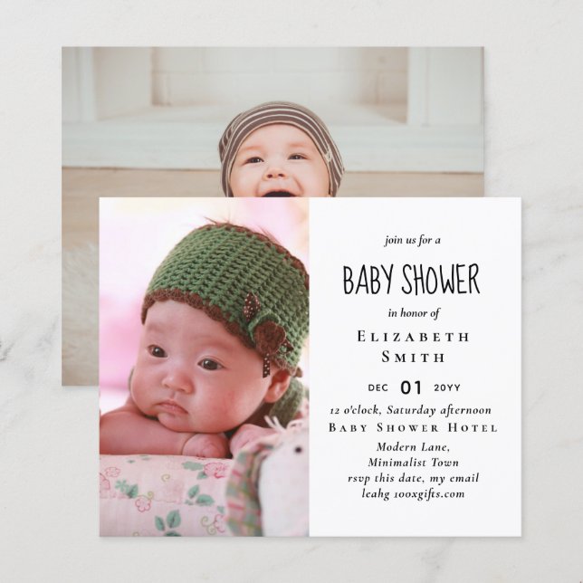 CHÁ DE FRALDAS de fotos do ORÇAMENTO Obrigado (Frente/Verso)