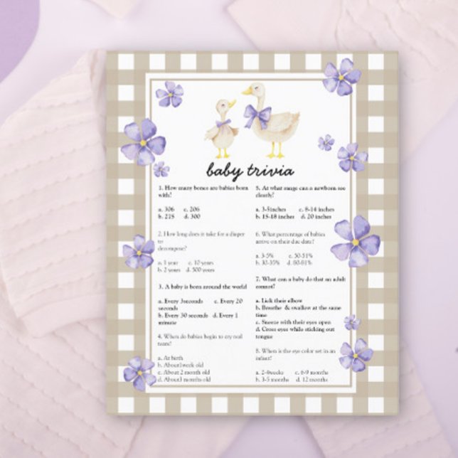 Chá de fraldas de ganso bobo - Jogo da trivia bebê (Criador carregado)