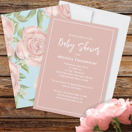 Chá de fraldas de Garota Floral Rosa Personalizado