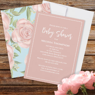 Chá de fraldas de Garota Floral Rosa Personalizado