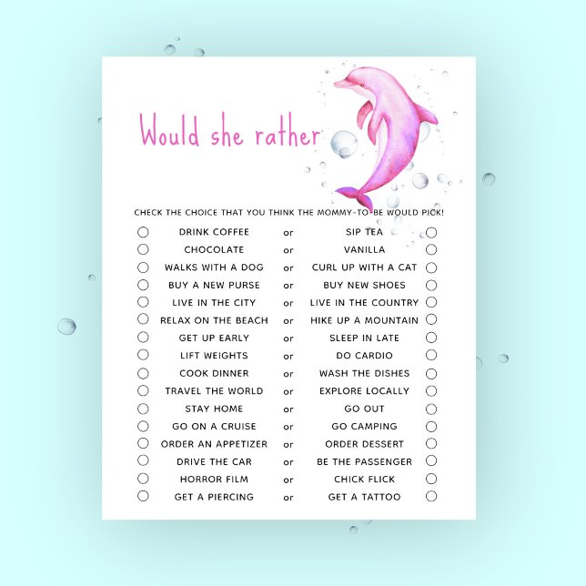 Chá de fraldas de golfinho Ela iria jogar preferen (Criador carregado)