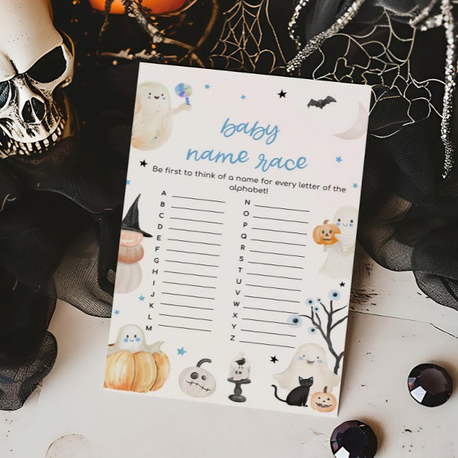 Chá de fraldas de Halloween Jogo Race (A Little Boo Baby Shower Baby Name Race Game)