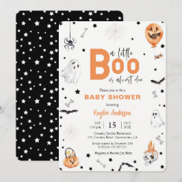 Chá de fraldas de Halloween Pequeno Boo convite pr