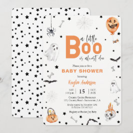 Chá de fraldas de Halloween Pequeno convite de Boo