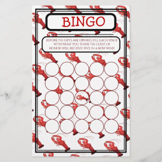 Chá de fraldas de lagosta Vermelho Cajun Bingo